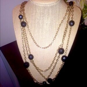 Express Multi-Chain gold/black dangle necklace
